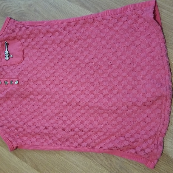 Liang Dian pink tank top with lace and bow GUC - Picture 4 of 10